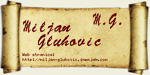Miljan Gluhović vizit kartica